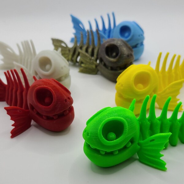 Fish Skeleton Toy Etsy