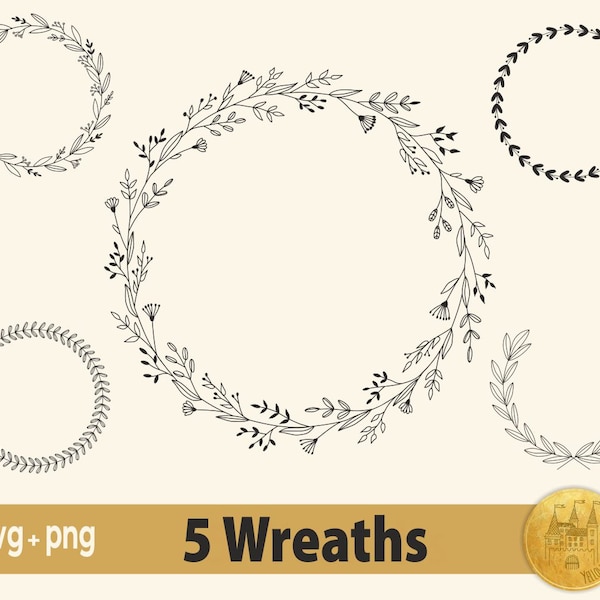 Wreath svg Bundle | Laurel Wreath svg | Floral Wreath svg | Circle Monogram svg | Wedding Wreath svg | Cricut Wreath svg | Wreath Cut File