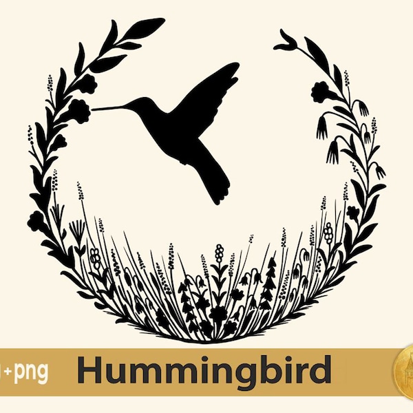 Hummingbird SVG, Hummingbird Wreath svg, Hummingbird Flower Wreath svg, Hummingbird Floral Wreath svg, Hummingbird Art, Wreath svg,Cricut