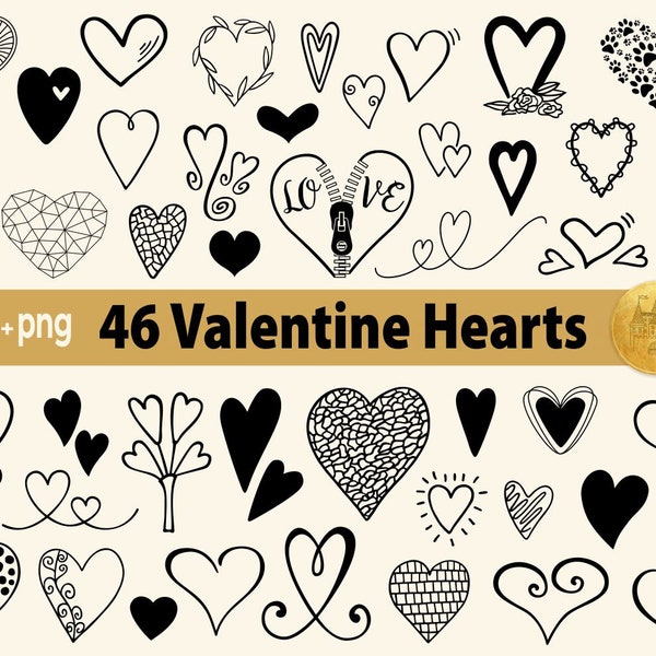 Hearts svg bundle hand drawn | heart svg png | valentines day svg | doodle heart svg | open heart svg | simple heart svg | love svg | cricut