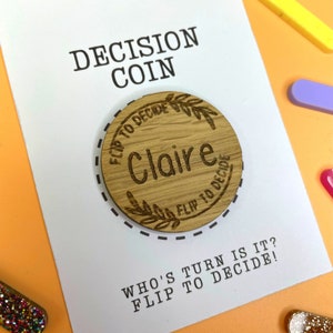 PERSONALISED DECISION COIN // funny gift // envelope gift // coin // decision maker