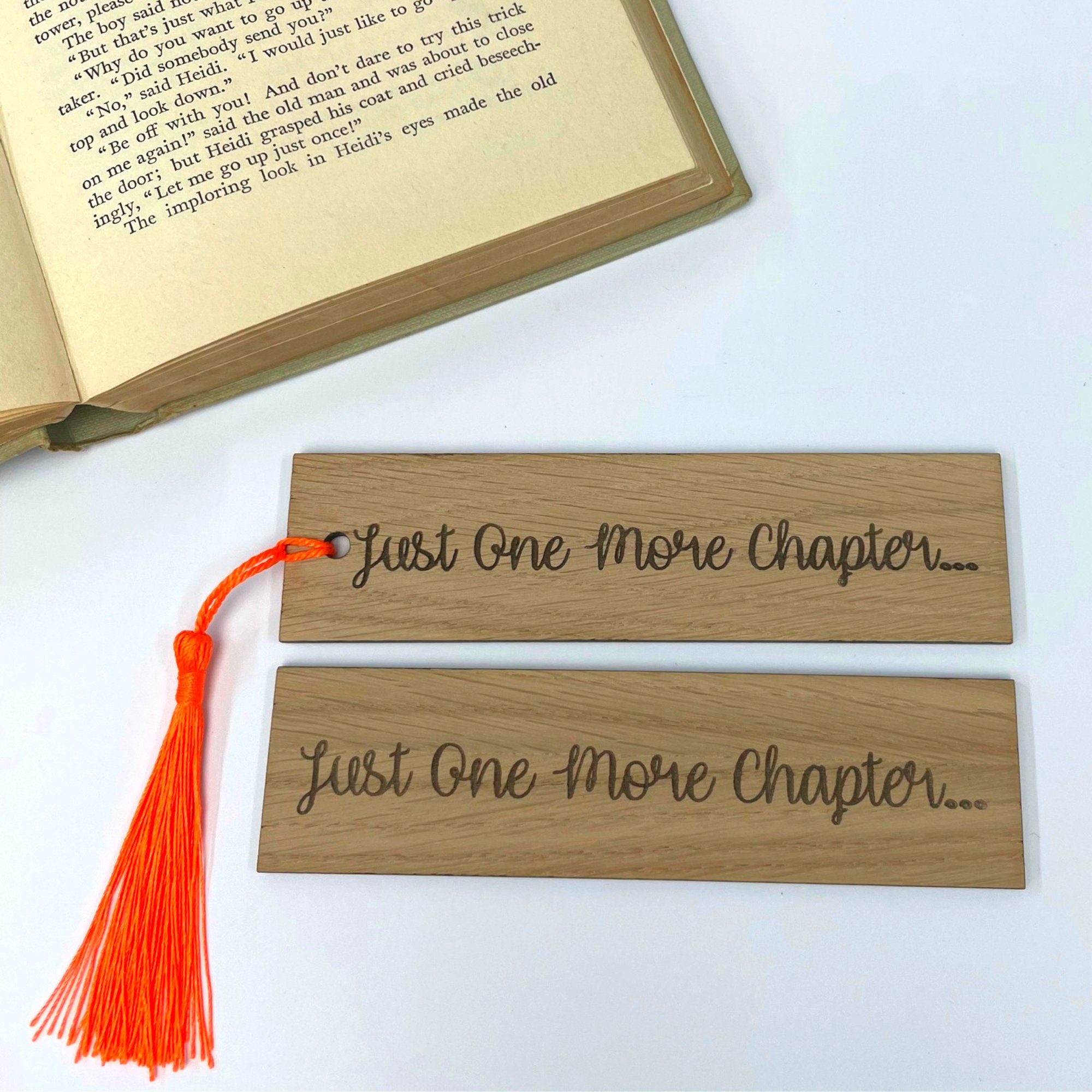 Just One More Chapter Bookmark // Laser Engraved // Oak // Etsy