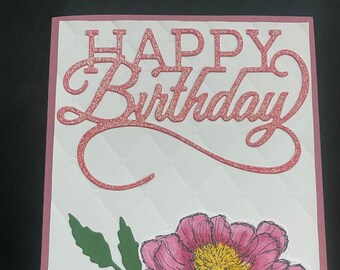 Carte de vœux d’anniversaire - Femme, Fleurs, Rose
