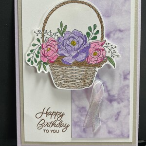 Verjaardag, Wenskaart, Vrouw, Bloemen, Paars, Stamping Up