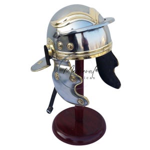 Handgemachter Roman Centurio Helm - Stahl & Messing Rüstung Replik mit Präsentationsständer