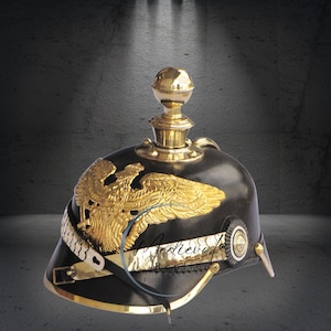 Duitse Pickelhaube keizerlijke Pruisische helm – WO1 stijl puntige helm | Beste cadeau voor hem, cosplay of Halloween-kostuumrekwisieten.