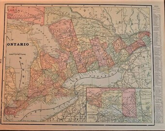 Old Ontario Road Maps Antique Ontario Map | Etsy