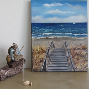 Oil painting original seascape Baltic Sea maritime oil painting fine art living room decoration canvas 24x30