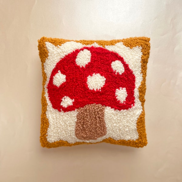 Mushroom Tufted Pillow Etsy