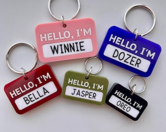 Name tag - Acrylic dog or cat tag personalized