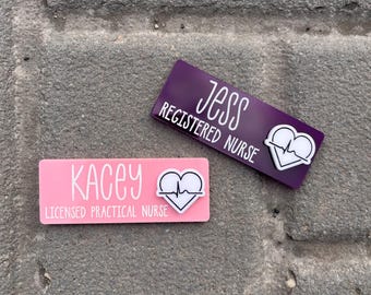 Magnetic Name Tag - Registered Nurse, Licensed Practical Nurse, health, medical, hospital