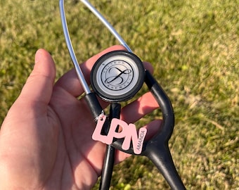 Stethoscope charm - Licensed Practical Nurse, nursing, hospital, stethoscope, name tag
