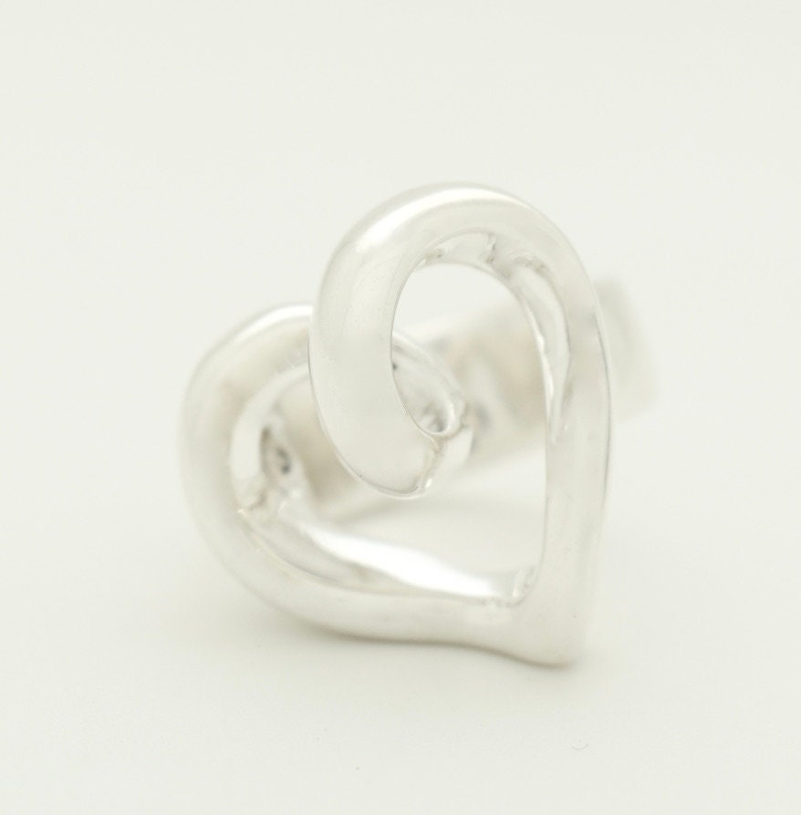 Puffy Heart Ring Sterling Silver - Etsy