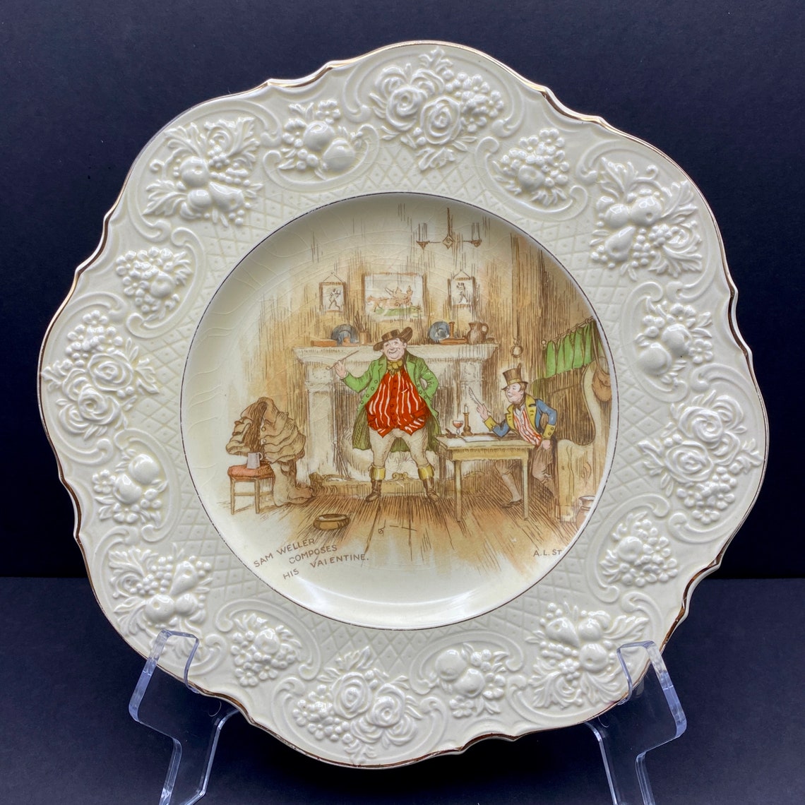 Vintage Decorative Dinner plate Sam Weller Valentine Dickens Etsy