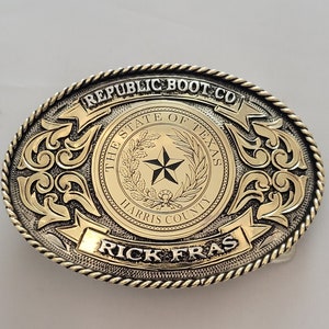 Trophy Western Belt Buckle - Custom Made - German silver - Hand Engraved - Customize yours today!