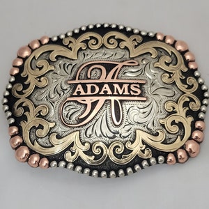 Trophy Western Belt Buckle - Custom Made - German silver - Hand Engraved - Customize yours today!
