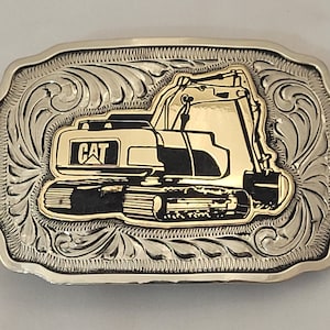 Trophy Western Belt Buckle Custom Made German silver Hand Engraved Customize yours today image 1