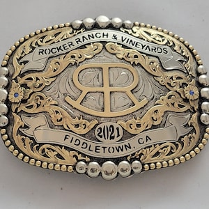 Trophy Western Belt Buckle - Custom Made - German silver - Hand Engraved - Customize yours today!