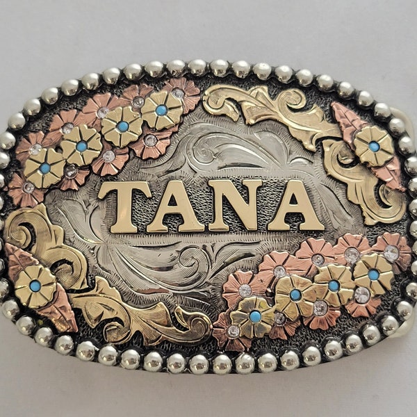 Trophy Western Belt Buckle - Custom Made - German silver - Hand Engraved - Customize yours today!