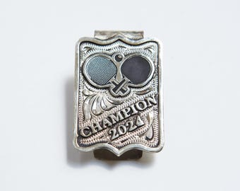 Custom German Silver Money Clip: Hand-Engraved Western Scrollwork
