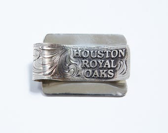 Custom German Silver Money Clip: Hand-Engraved Western Scrollwork