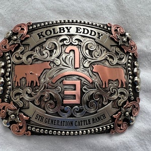 Custom Western Belt Buckle: Handmade Trophy Buckle for Rodeo, Ranch ...