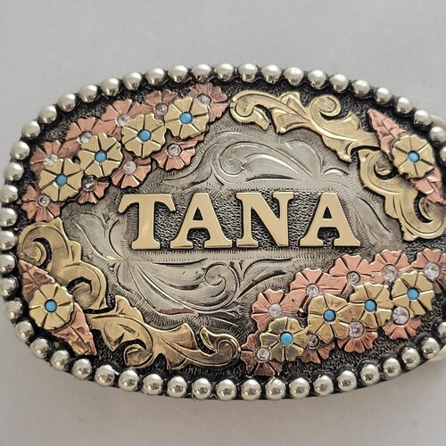 Trophy Western Belt Buckle - Custom Made - German silver - Hand Engraved - Customize yours today!