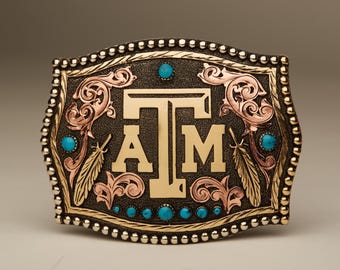 Custom Western Trophy Belt Buckle – Personalized, Hand-Engraved German Silver