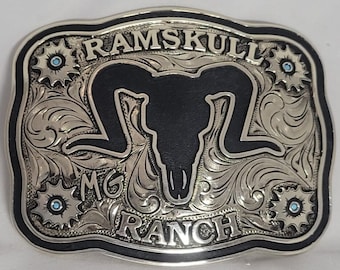 Trophy Western Belt Buckle - Custom Made - German silver - Hand Engraved - Customize yours today!