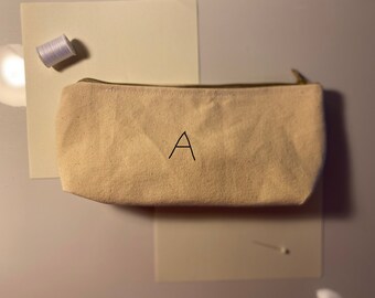 Customizable Embroidered Canvas Zipper Pouch