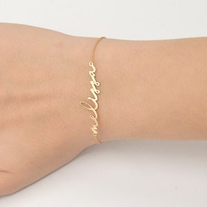 Custom Name Bracelet  - Simple Block Name Bracelet - Tiny Name Bracelet - Personalized Nameplate Bracelet - Personalized Gift - Gift For Mom