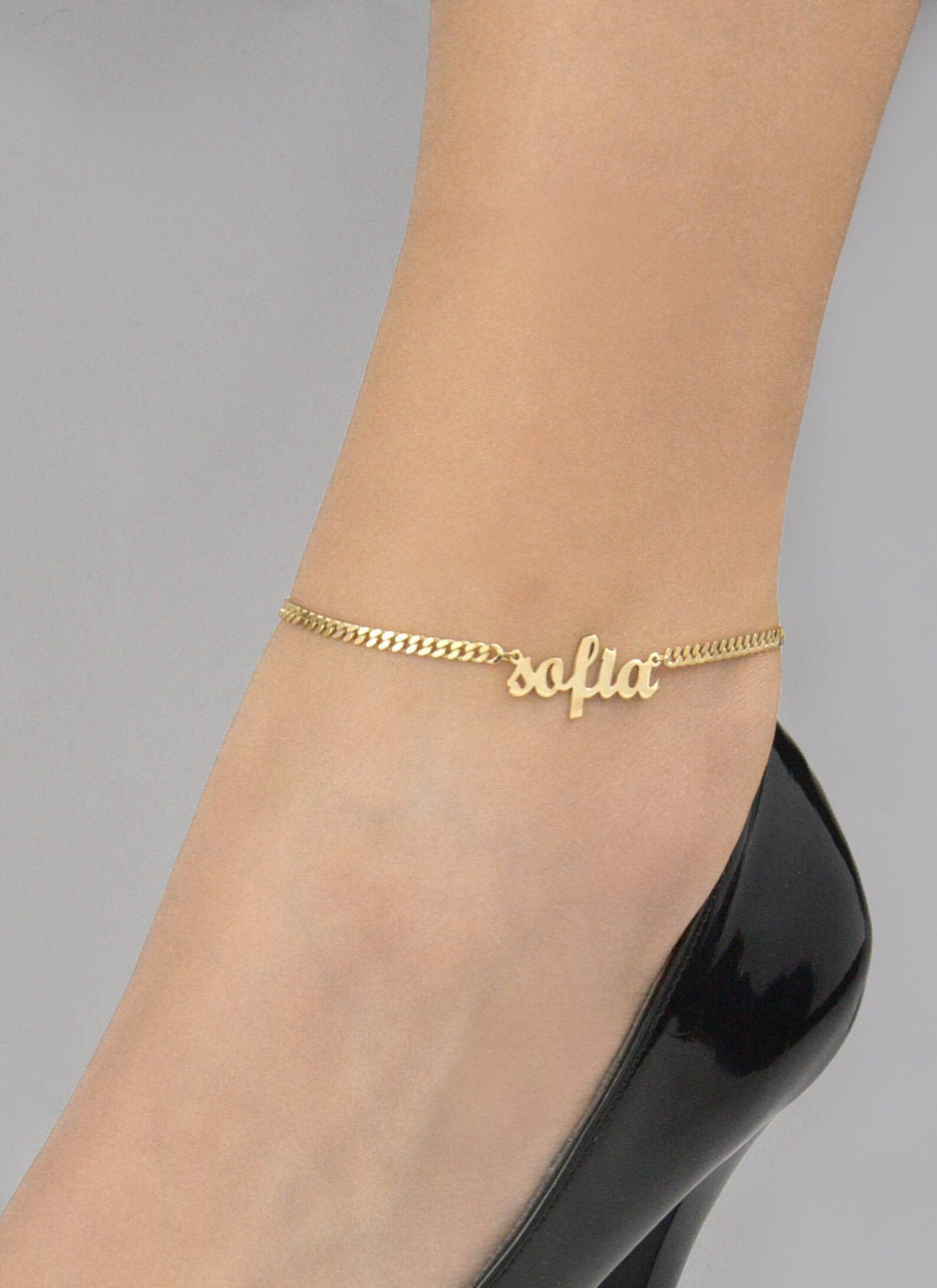 Name Anklet Initial Anklet Custom Silver Anklet Custom Etsy