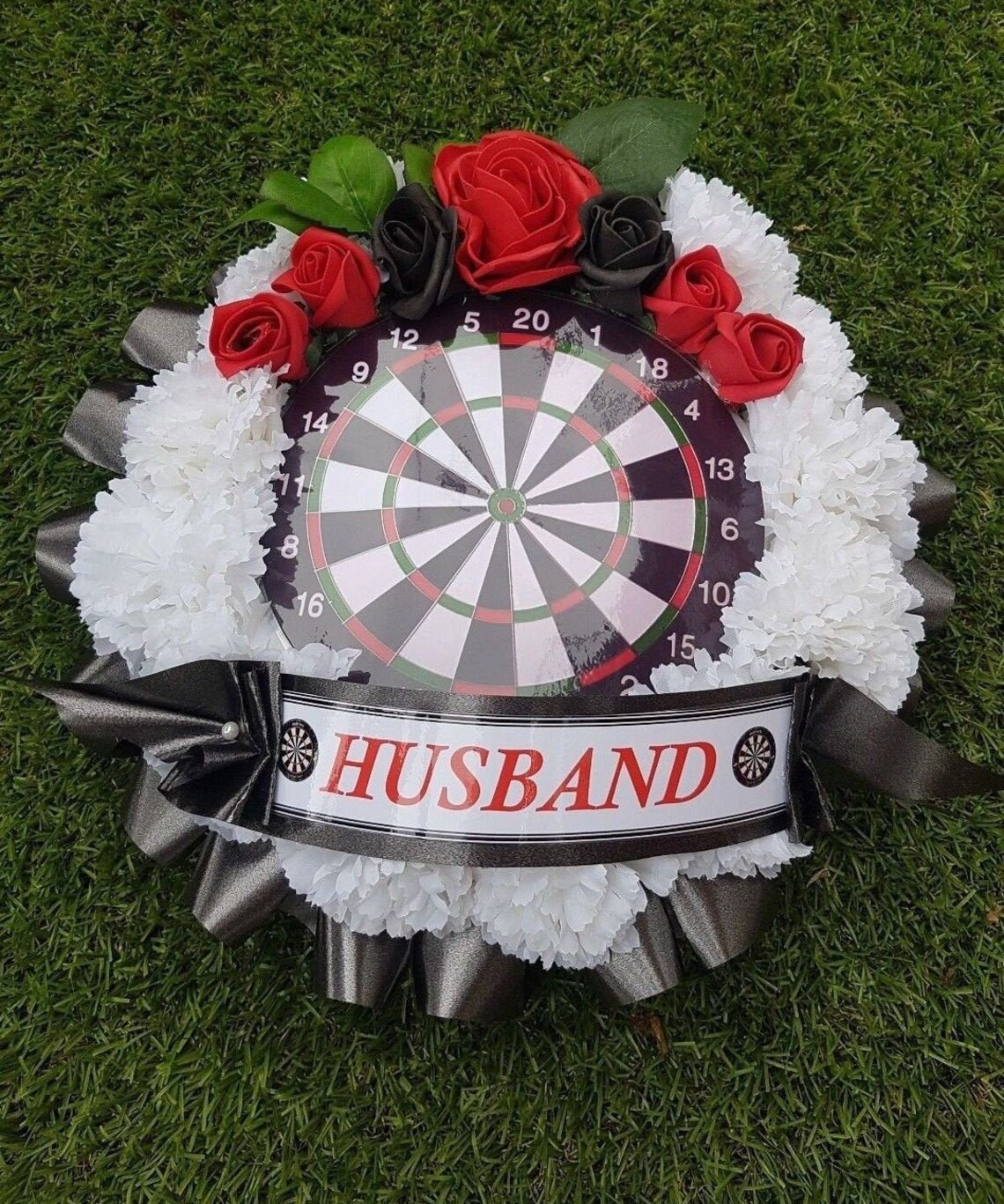 Dartboard Funeral Wreath by Memorial Flowers Etsy UK