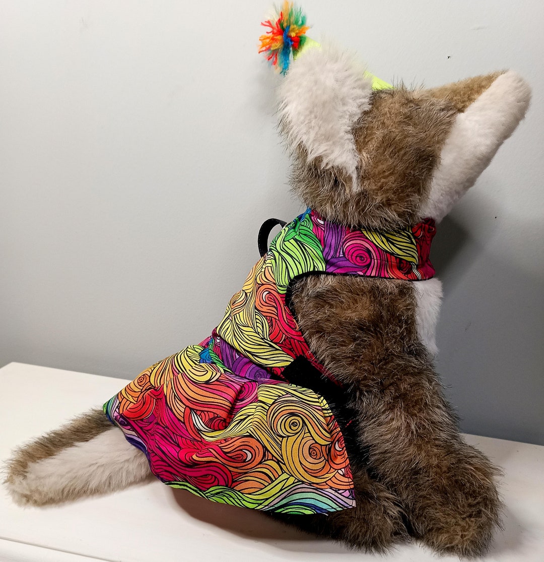 Rainbow Harness Dress Cat Harness Velcro Harness Etsy