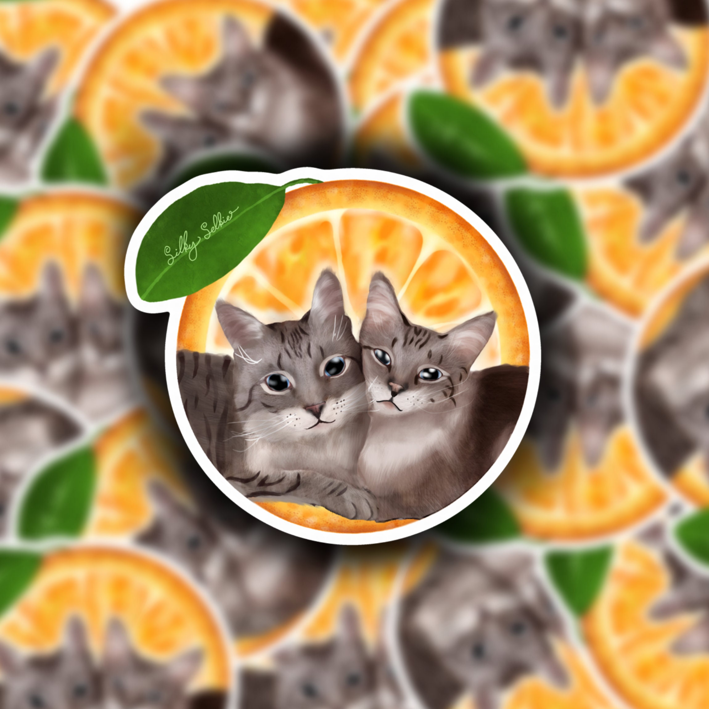 Clementine Cat Cat Sticker Laptop Stickers Water Bottle Etsy