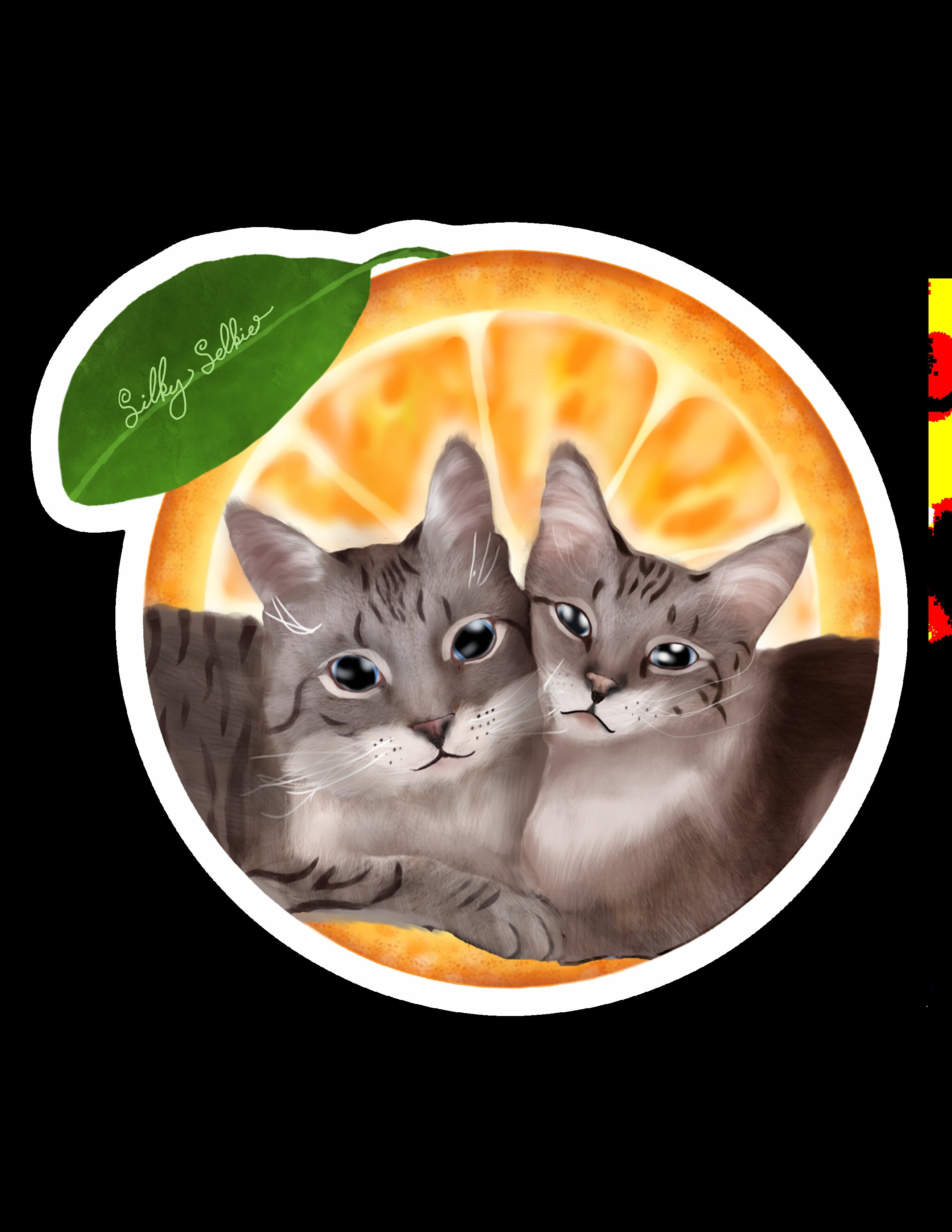 Clementine Cat Cat Sticker Laptop Stickers Water Bottle Etsy