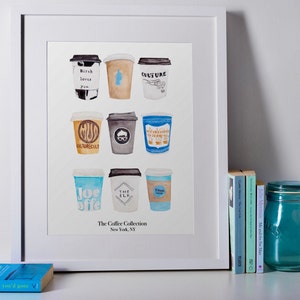 NYC & Hoboken Watercolor Coffee Cups