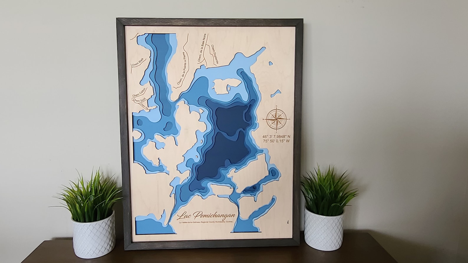 Lac Pemichangan 3D Multi Layer Lake Map Etsy Hong Kong