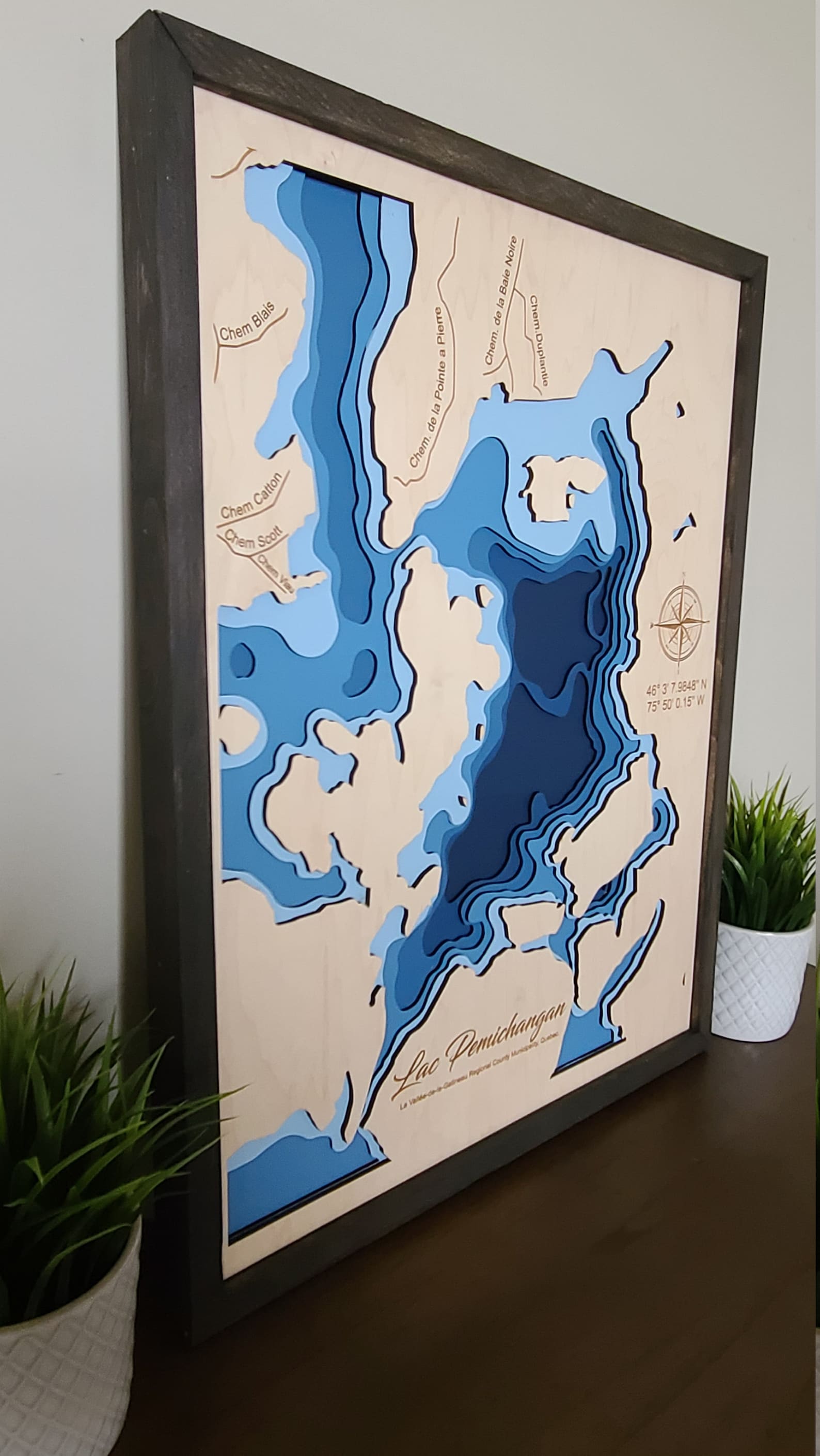 Lac Pemichangan 3D Multi Layer Lake Map Etsy Hong Kong