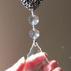 Décoration d'intérieur attrape-soleil avec cristaux coeur prisme pour fenêtre, attrape-soleil coeur cristaux, cadeau pour une nouvelle maison, cristaux transparents en verre