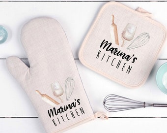 Customized Oven Mitt, Personalized Oven Mitt, Personalized Kitchen Gift, Personalized Pot holder, Mothers day gift, printed oven mitts