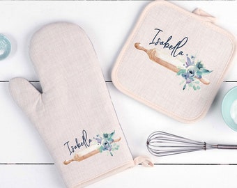 Gants de cuisine personnalisés, gants de cuisine personnalisés, cadeau de cuisine personnalisé, maniques de cuisine personnalisées, cadeau de fête des mères, gants de cuisine imprimés