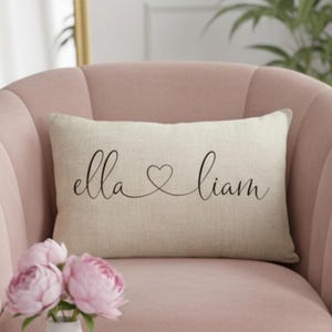 Personalized Pillow Case, Custom Cushion Cover, Printed Pillow Cover, Mother's Day Gift, Couples Gift, Housewarming Gift, Family, Birthday bild 1