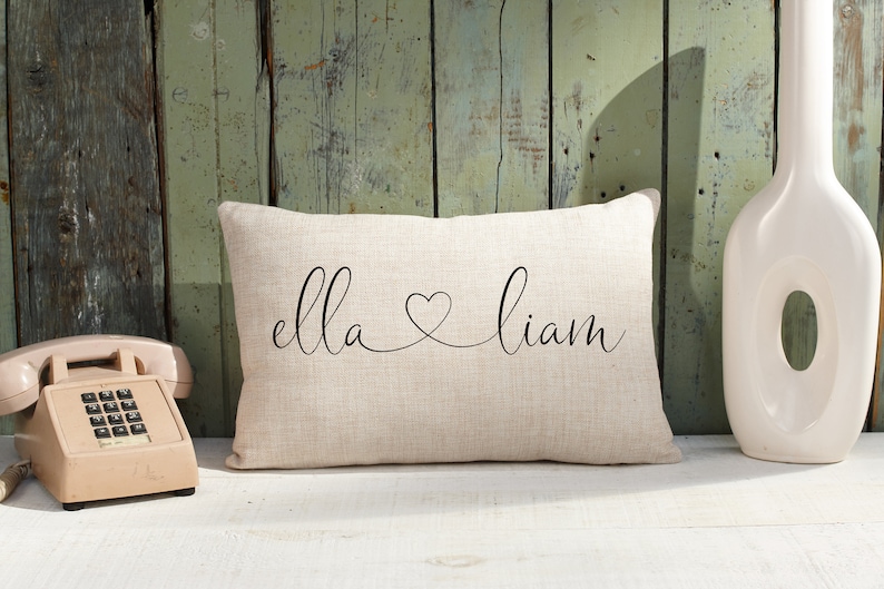 Personalized Pillow Case, Custom Cushion Cover, Printed Pillow Cover, Mother's Day Gift, Couples Gift, Housewarming Gift, Family, Birthday bild 2