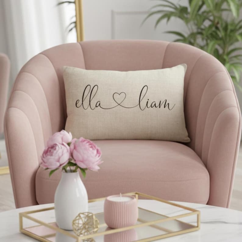 Personalized Pillow Case, Custom Cushion Cover, Printed Pillow Cover, Mother's Day Gift, Couples Gift, Housewarming Gift, Family, Birthday bild 1