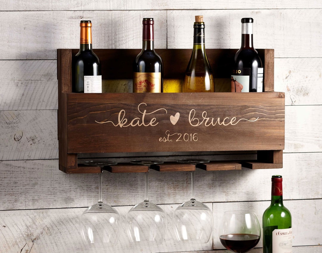 Personalized Wine Rack, Customized Bottle Wine Rack, Rustic Wine Rack