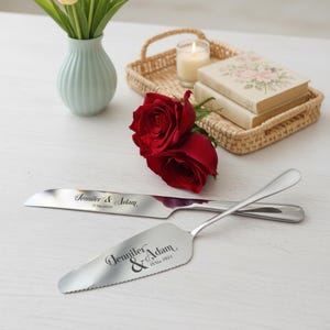 Cake cutting set, engraved cake set, personalized engraved set, custom cake cutters, wedding gift, anniversary gift, engagement gift, knives