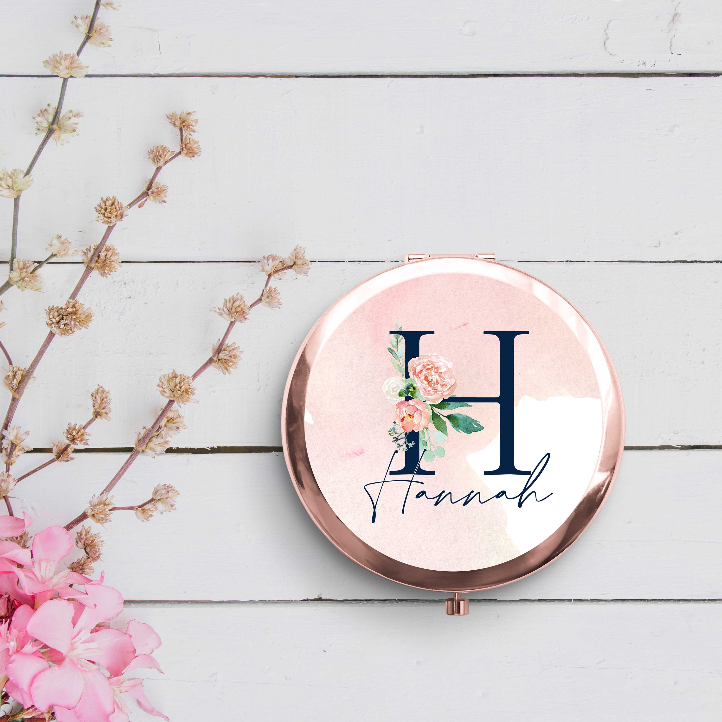 Personalized Compact Mirror Bridesmaid Gift Monogrammed Etsy