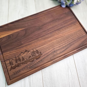 Personalized cutting board, cutting board, gift for couple, mountain, forest, housewarming, wedding, engagement, wedding shower, anniversary