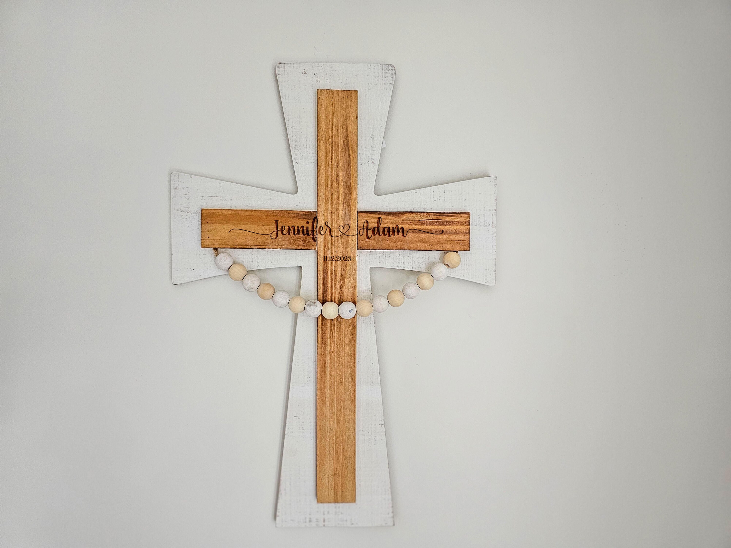 Personalized Wooden Cross, Engraved Wall Cross, Religious Gift, Custom ...